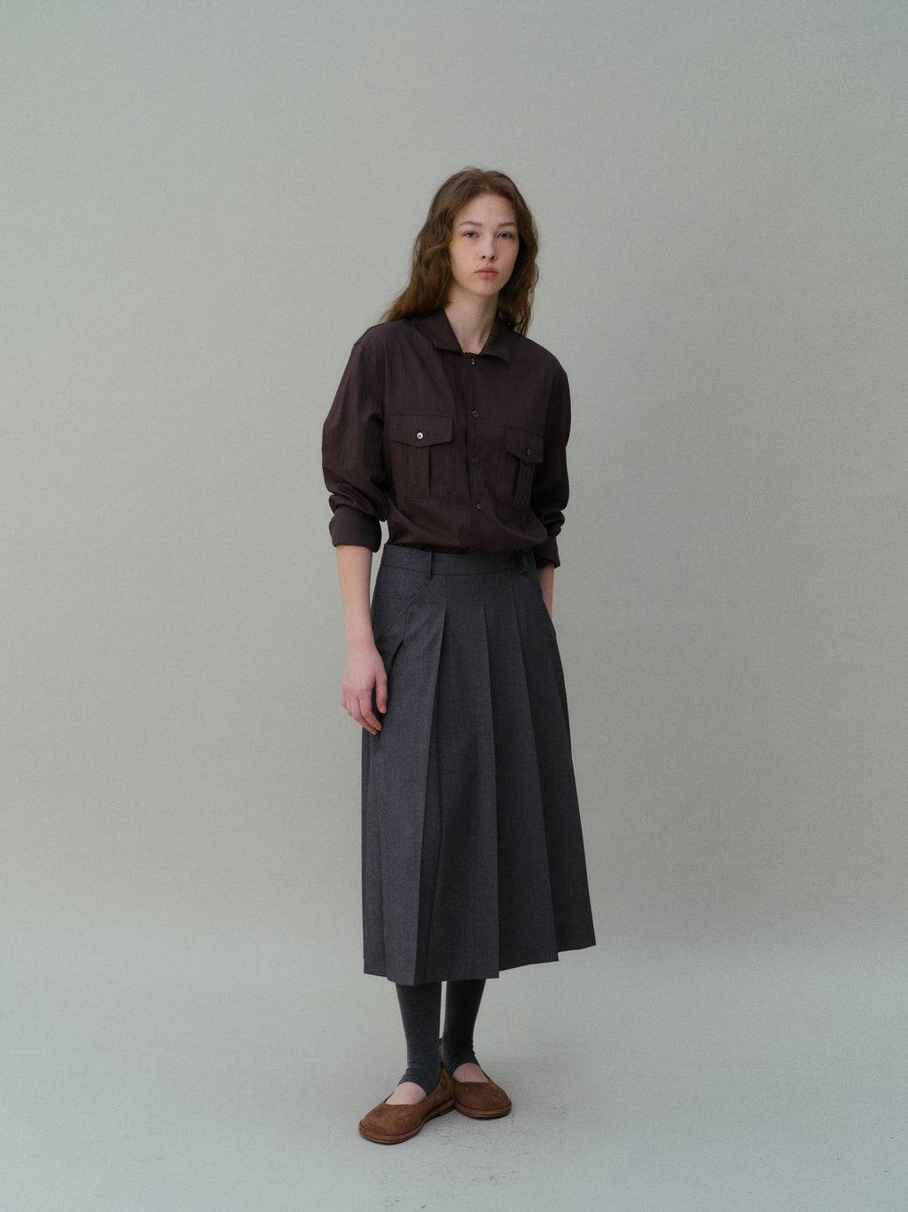 AUBOUR wrinkled signature shirts (5 colors)