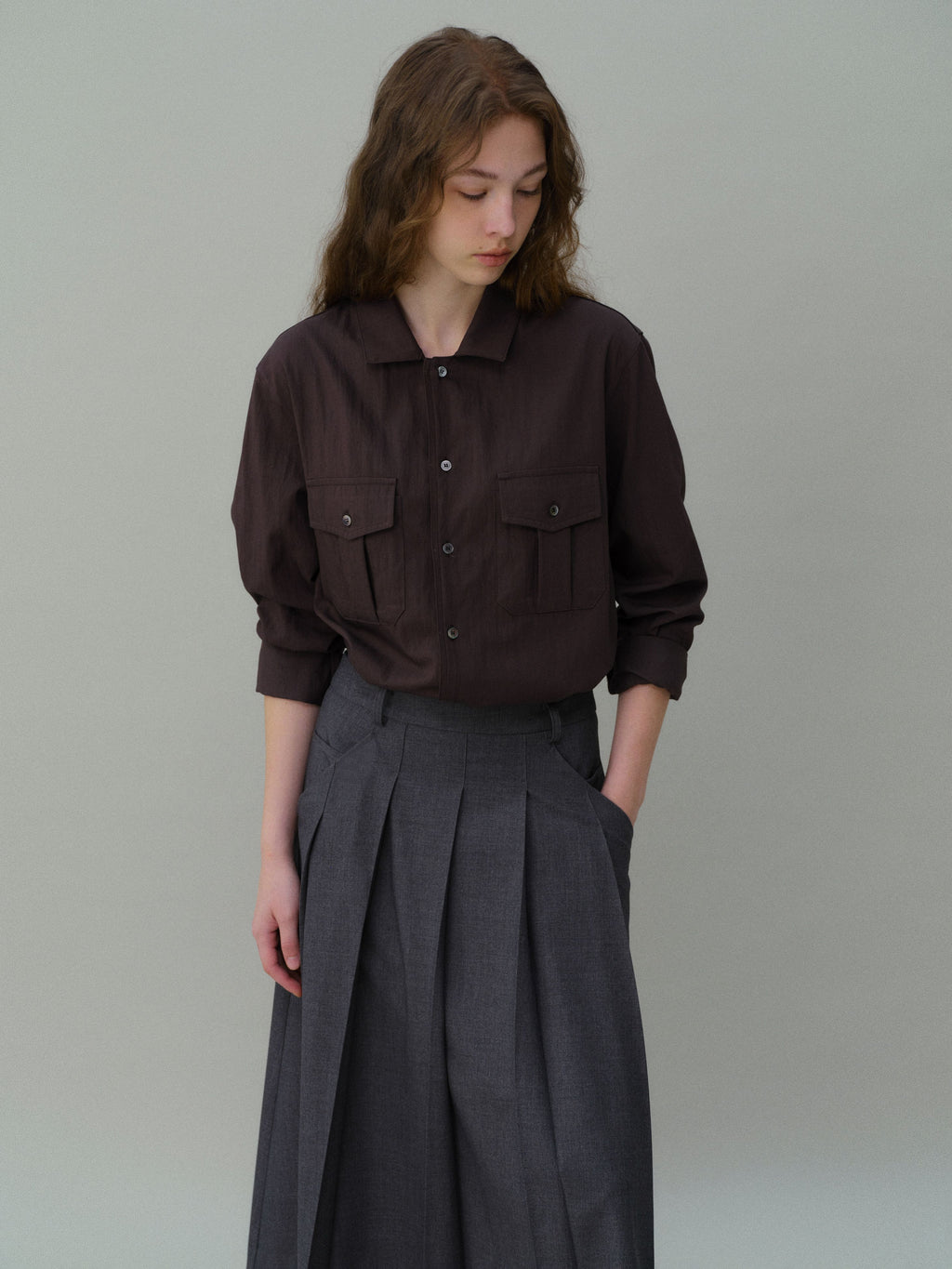 AUBOUR wrinkled signature shirts (5 colors)