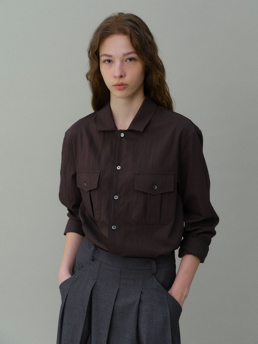 AUBOUR wrinkled signature shirts (5 colors)