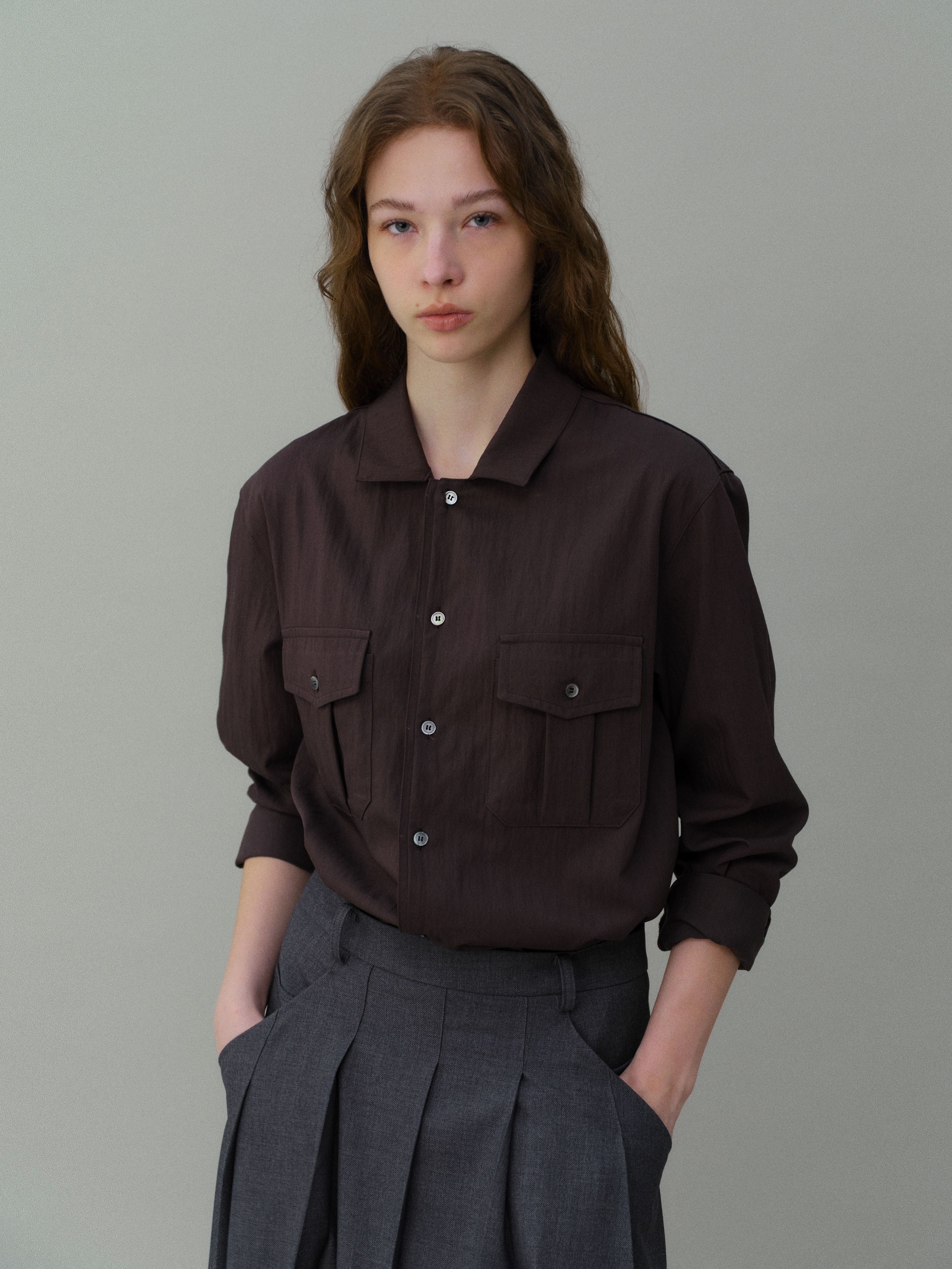 AUBOUR wrinkled signature shirts (5 colors)