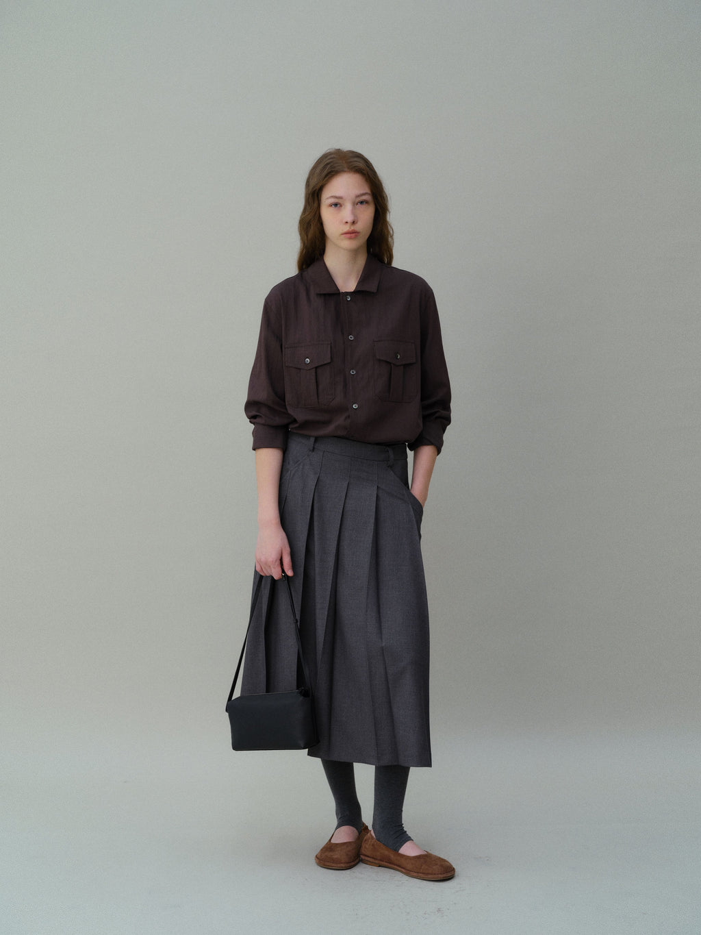 AUBOUR wrinkled signature shirts (5 colors)