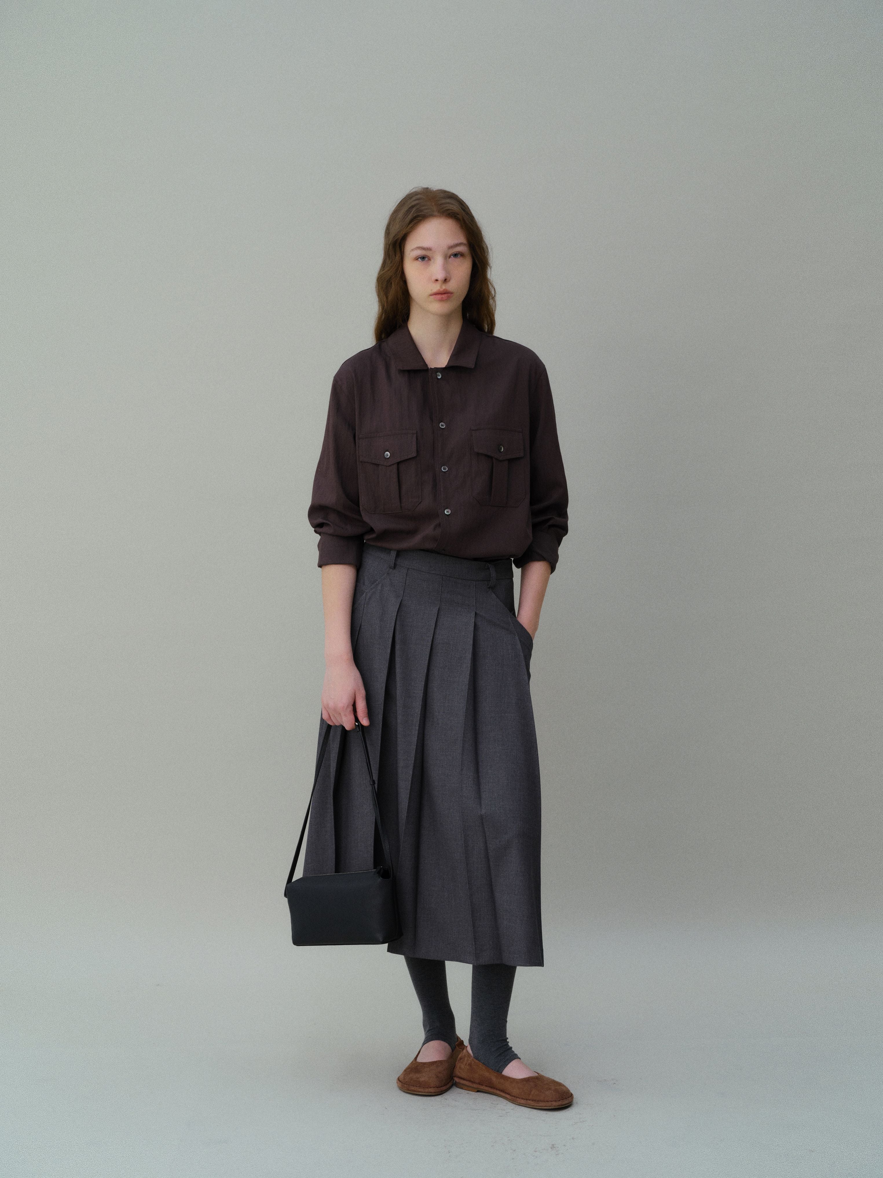 AUBOUR wrinkled signature shirts (5 colors)