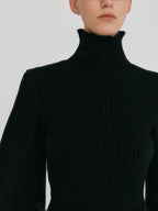 EENK ZOVOUS Turtleneck Knit Pullover - Black