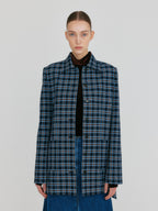 EENK ZILVIN Shirt Jacket - Navy/Sky Blue Multi