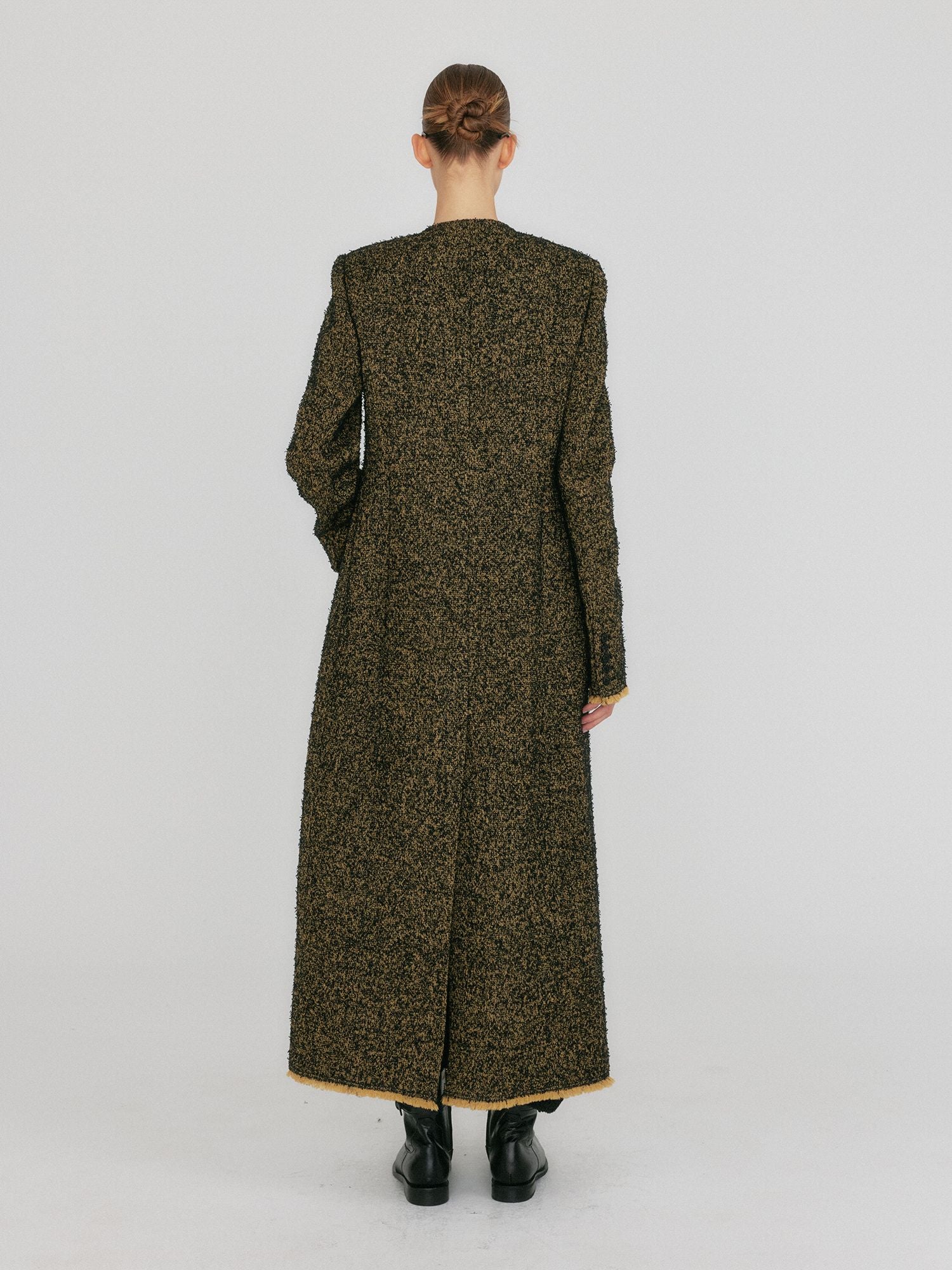 EENK ZILOUS Round Neck Coat - Beige/Black
