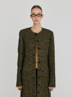 EENK ZILOUS Round Neck Coat - Beige/Black