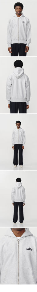 LATE CHECKOUT (U) Grey Zipper Hoodie (GREY)
