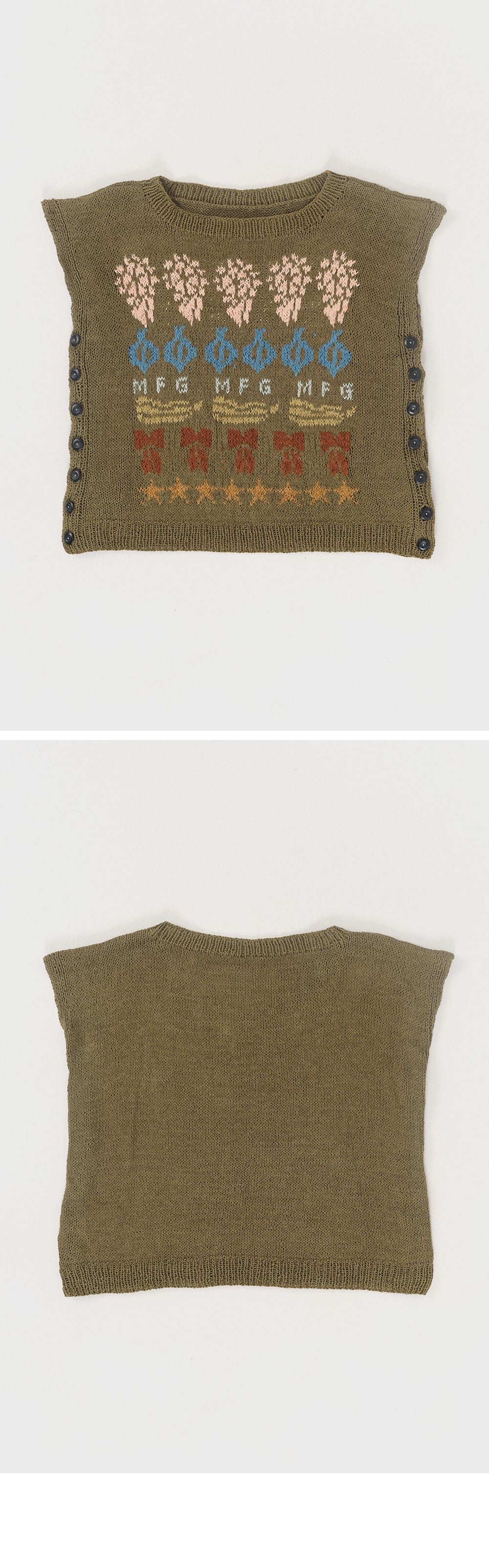 STORY MFG (U) BUTTON VEST (OLIVE CONTEST)