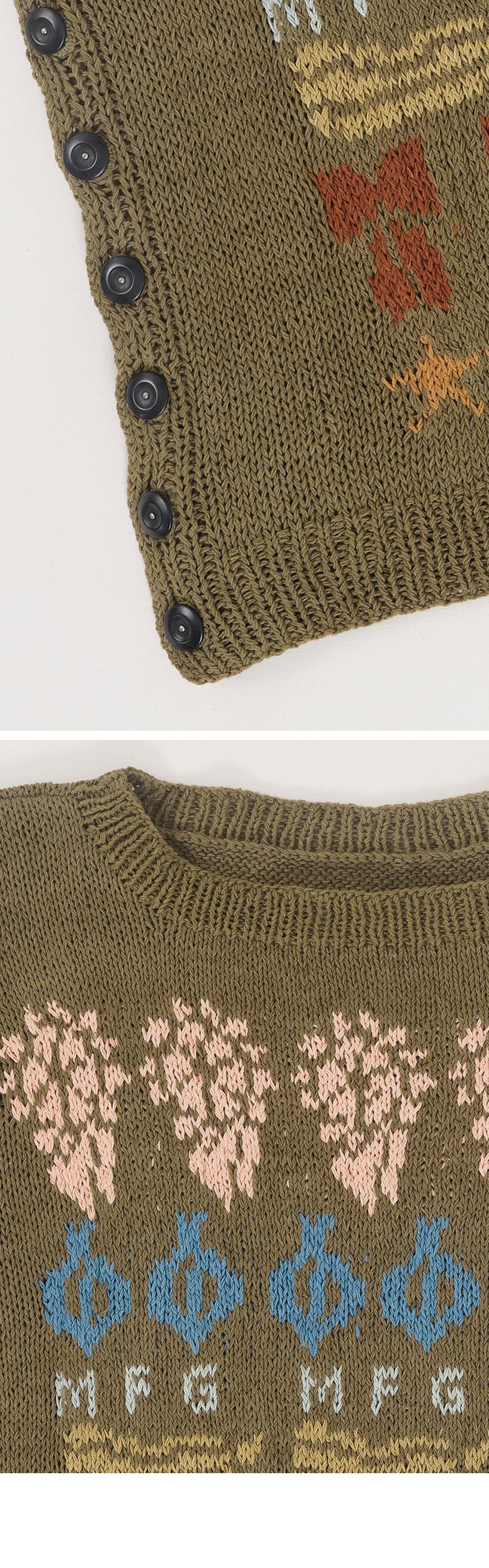 STORY MFG (U) BUTTON VEST (OLIVE CONTEST)