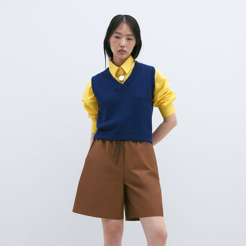 CORDERA (W) MERINO PERLE VEST (PRUSSIAN BLUE)