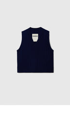 CORDERA (W) MERINO PERLE VEST (PRUSSIAN BLUE)