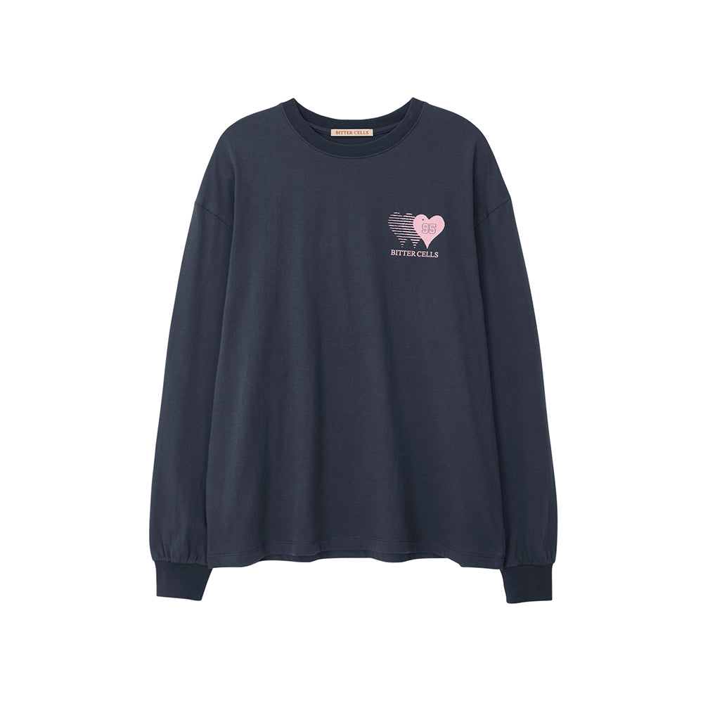 BITTERCELLS Sporty Heart Long Sleeve-Charcoal