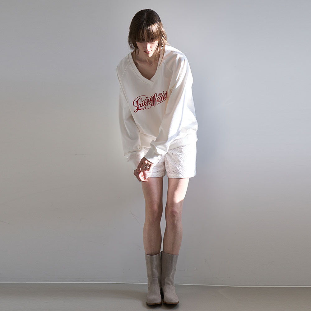 GRIDA-J [5th ​​reorder]grida.j V-neck sweatshirt _ white