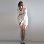 GRIDA-J [5th ​​reorder]grida.j V-neck sweatshirt _ white