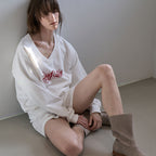 GRIDA-J [5th ​​reorder]grida.j V-neck sweatshirt _ white