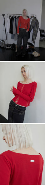 RENSE Line Snap Long Sleeve Red