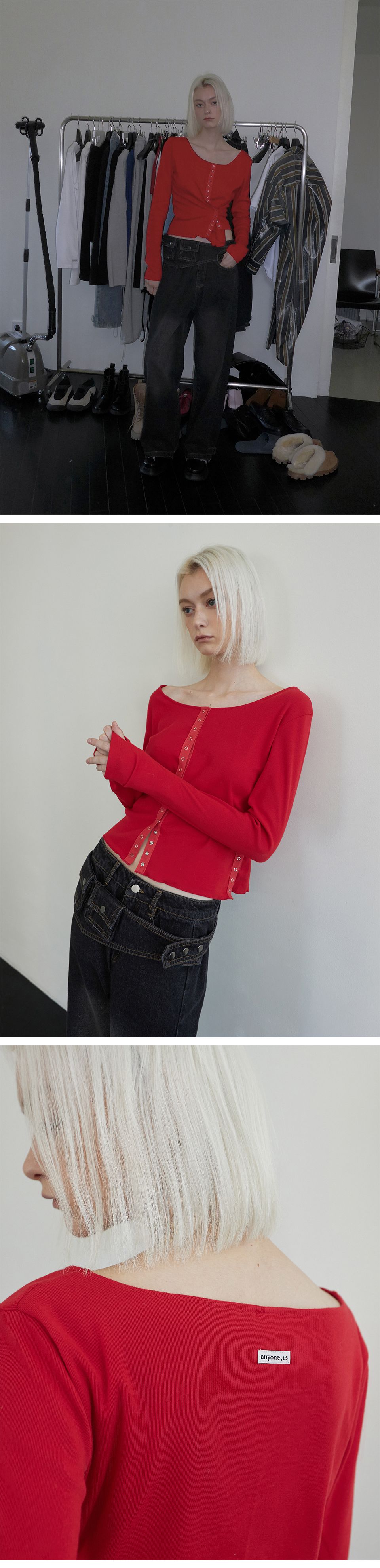 RENSE Line Snap Long Sleeve Red