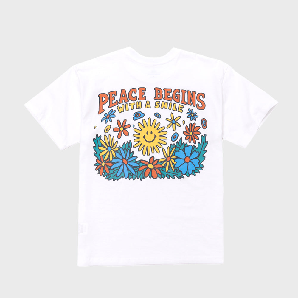BIGWAVE COLLECTIVE Peace Again Short Sleeve T-Shirt (Off White)