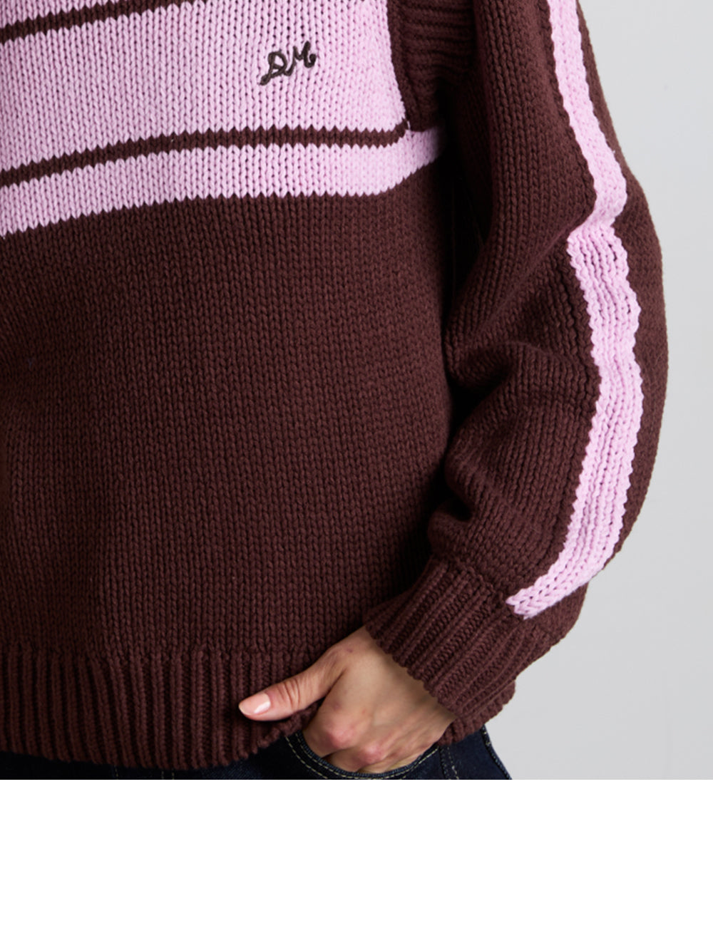 DAMSON MADDER (W) POPPY CREW NECK JUMPER (BURG/LILAC)
