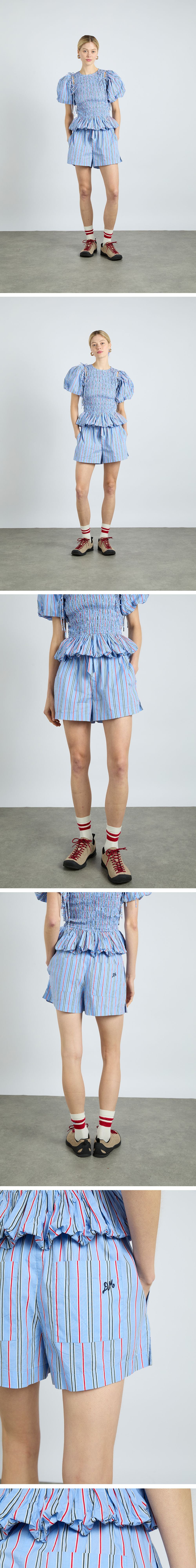 DAMSON MADDER (W) KRISSY PJ BOXER - BOLD BLUE STRIPE (BLUE)