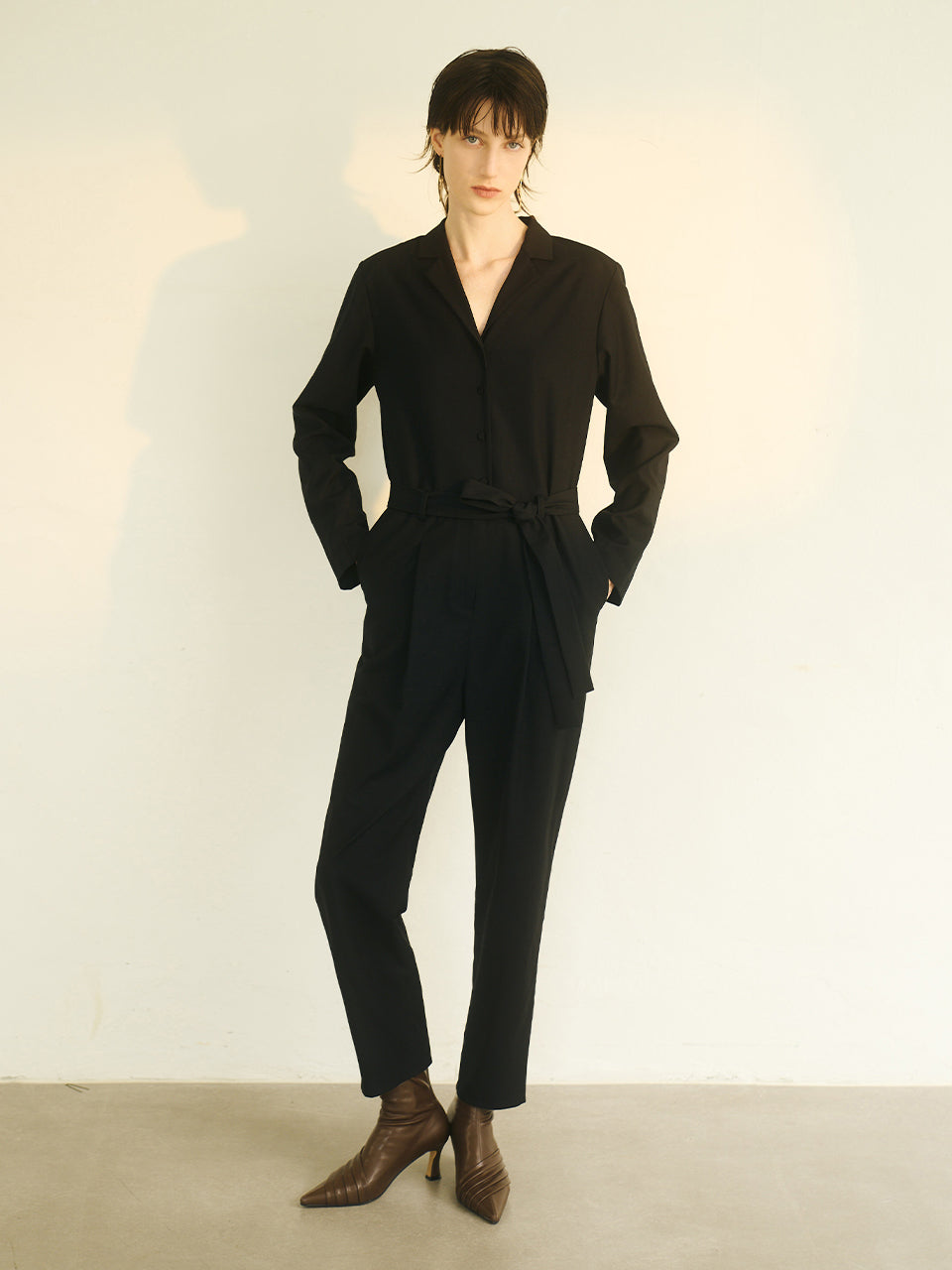FLOW.1 FLOW.1 Jumpsuit Collar Belted