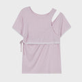 typeservice Layered Lace Slit Top [Pink]