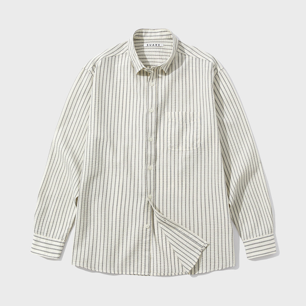 SUARE Creased striped shirt - 3 COLOR