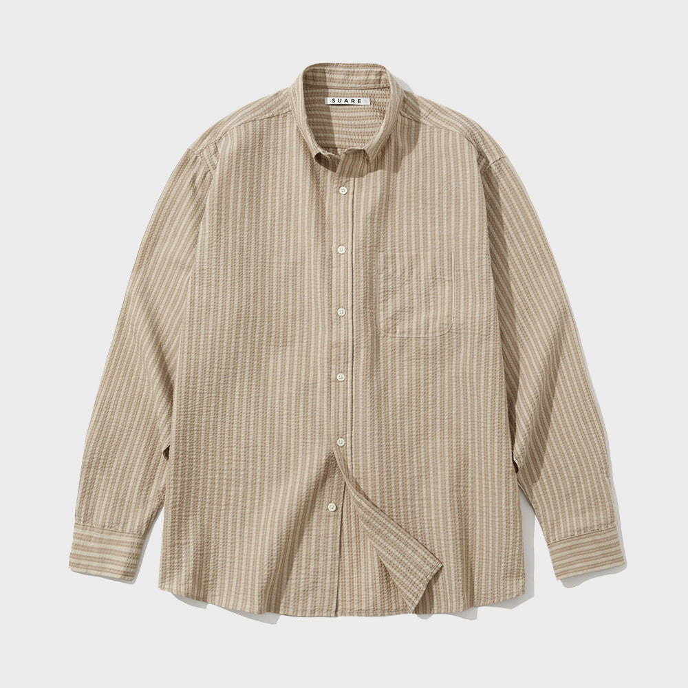 SUARE Creased striped shirt - 3 COLOR