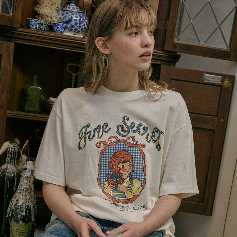 CPGN Secret Girl Short Sleeve T-Shirt Cream