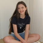 SOMEWHEREBUTTER [12th] Boucle Heart Logo Top - Navy