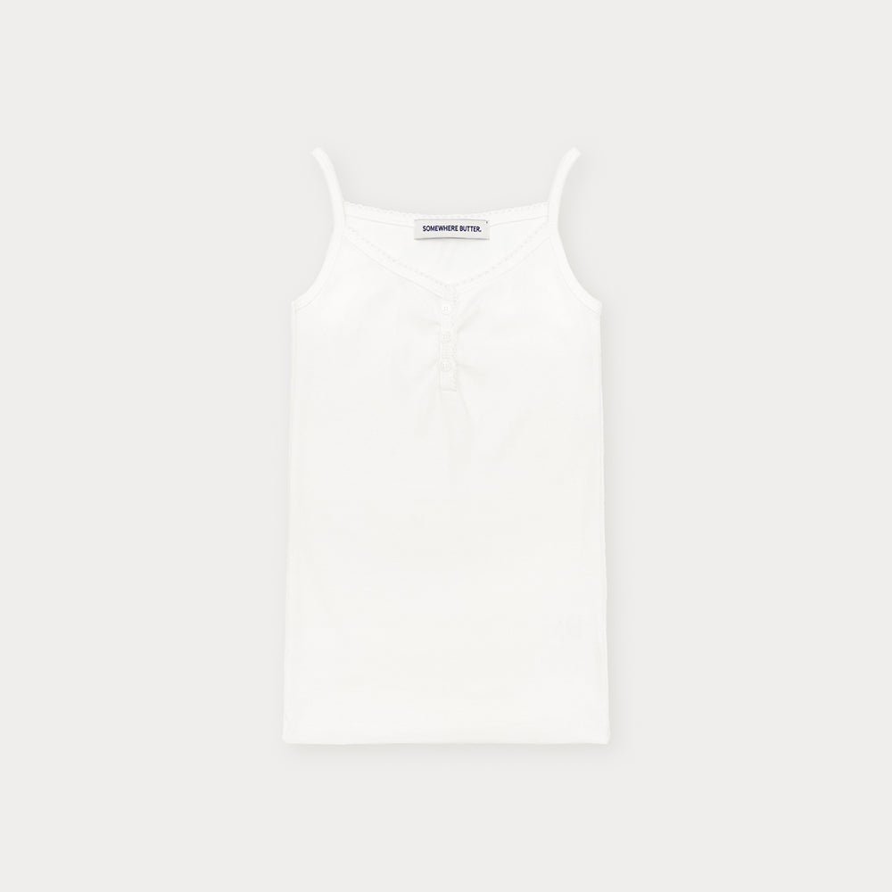 SOMEWHEREBUTTER [18th] Lace Button Sleeveless - Ivory
