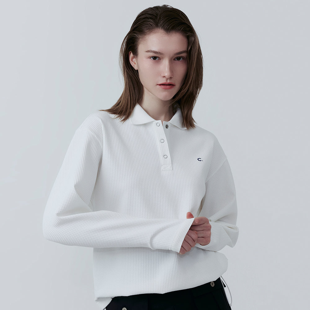 CLOVE [25SS clove] Waffle Collar T-Shirt (White)