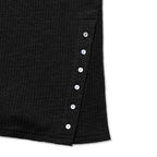 MICHIKO LONDON KOSHINO DIAGONAL BUTTON SLIM TOP BLACK