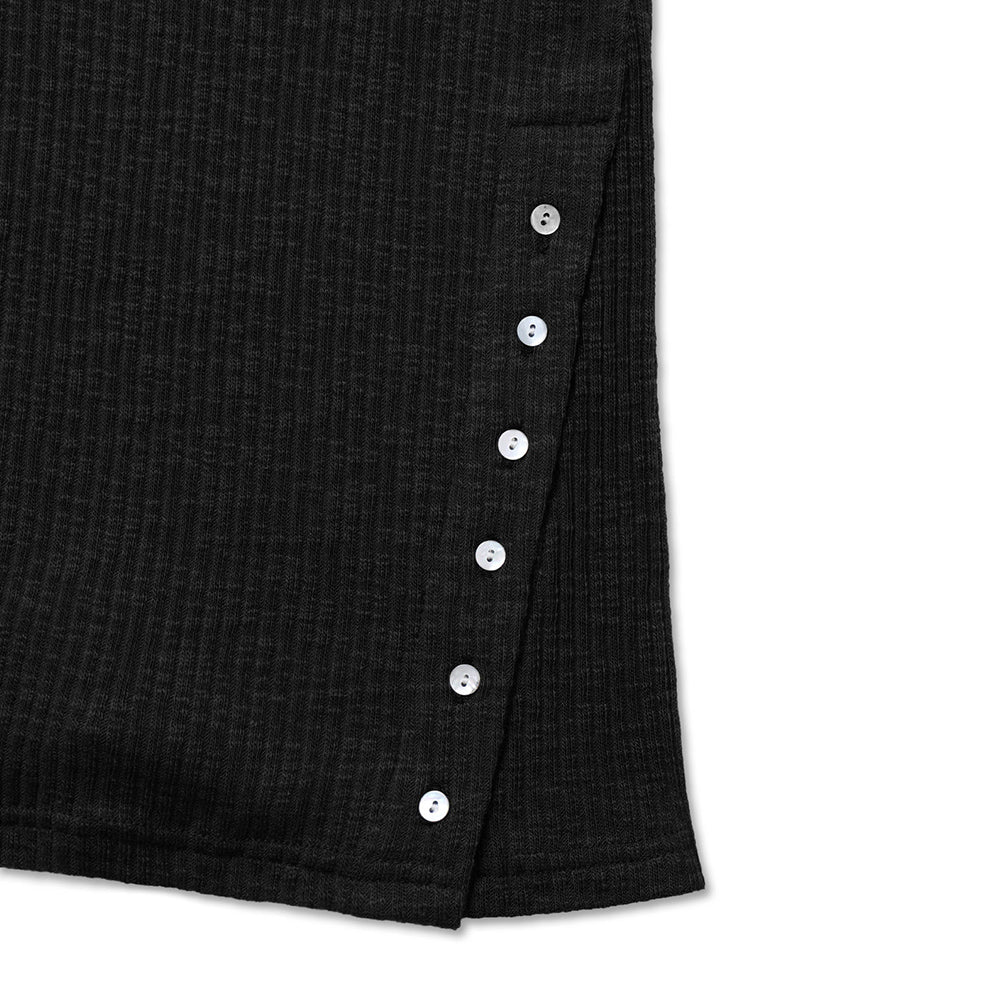 MICHIKO LONDON KOSHINO DIAGONAL BUTTON SLIM TOP BLACK