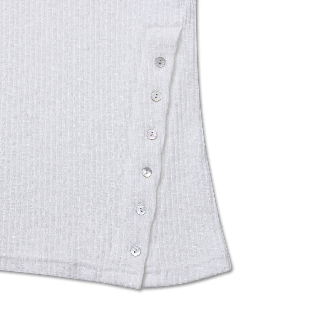 MICHIKO LONDON KOSHINO DIAGONAL BUTTON SLIM TOP IVORY