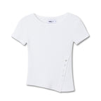 MICHIKO LONDON KOSHINO DIAGONAL BUTTON SLIM TOP IVORY