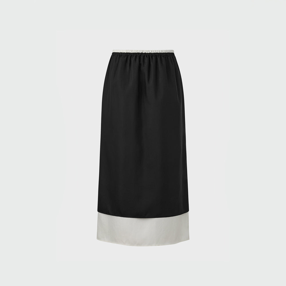EENK Layered Long Skirt - Black