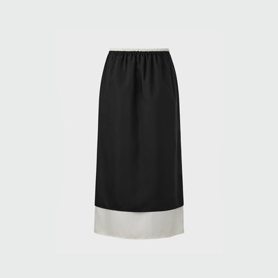 Layered Long Skirt - Black