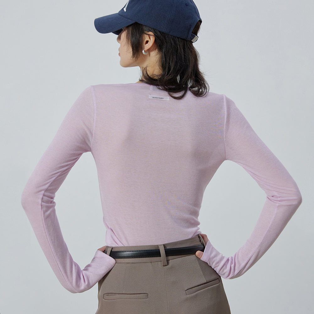 MICHIKO LONDON KOSHINO LAYERD SHEER TENCEL TOP LAVENDER PINK