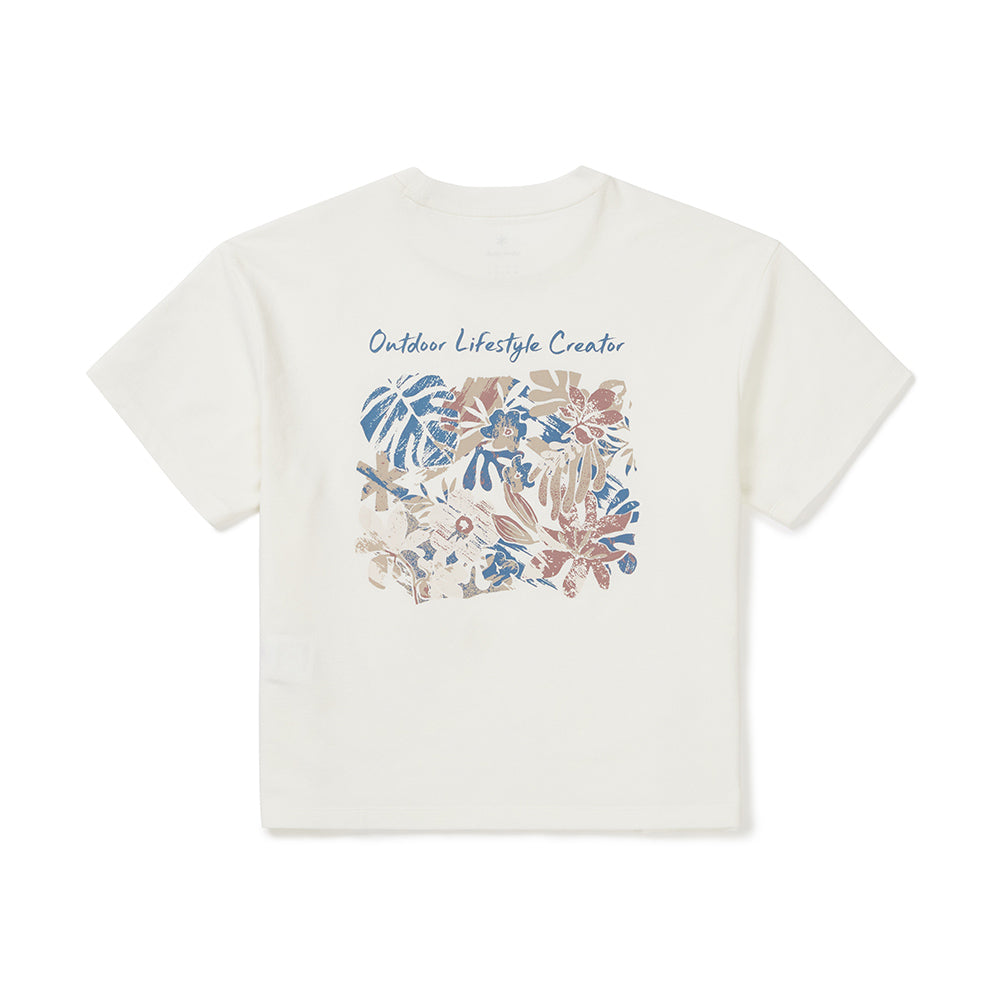 SNOWPEAK APPAREL Sorona Women's Tropical Short Sleeve T-Shirt Off White (S25MWFTS71)