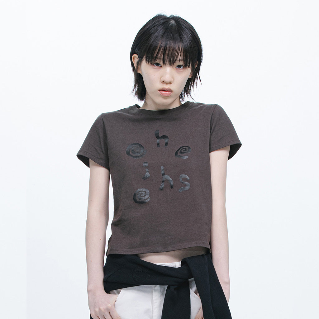 OHESHIO LOGO SLIM T-SHIRT, DEEP BROWN