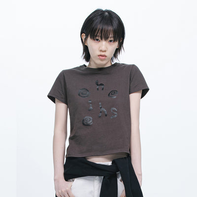 LOGO SLIM T-SHIRT, DEEP BROWN