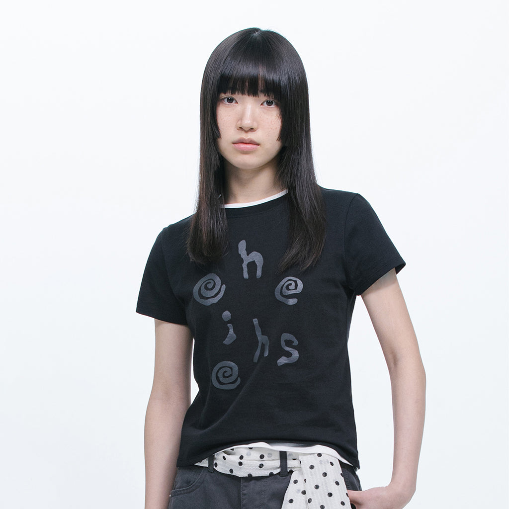 OHESHIO LOGO SLIM T-SHIRT, BLACK