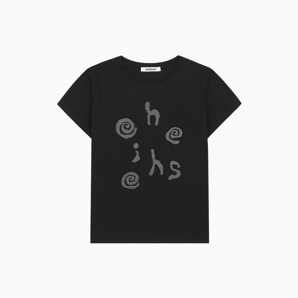 OHESHIO LOGO SLIM T-SHIRT, BLACK