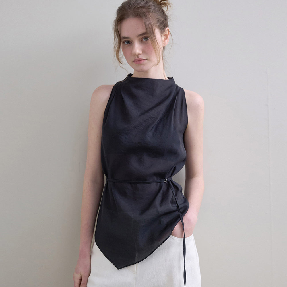 THE ANY [21st Order] Drape See-Through Blouse