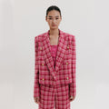 EENK Double-breasted Short Blazer - Pink