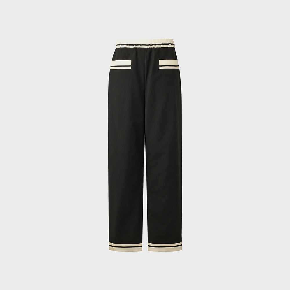 EENK Contrast Straight Pants - Black