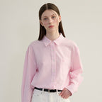 TTUDEMENT (Seersucker material) CLASSIC STRIPE SHIRT PINK