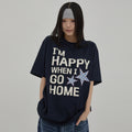 WAIKEI [NCT WISH Riku wearing] I am HAPPY short sleeve t-shirt navy