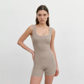 AUBER AUBER Ribbed Bodysuit - Taupe